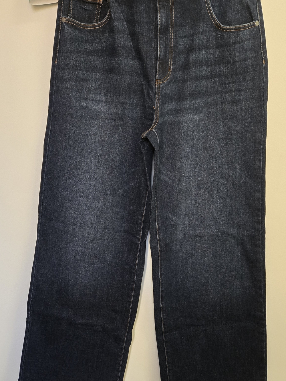 Well Worn Dark Indigo Wide-Leg Jeans